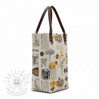 Dekorační látka Linenlook Bee Honey Recipe digital print