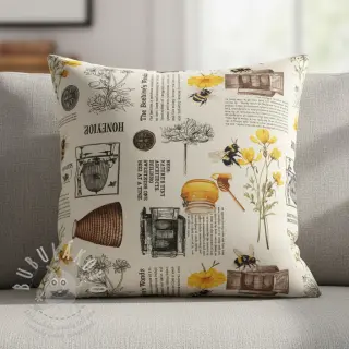 Dekorační látka Linenlook Bee Honey Recipe digital print