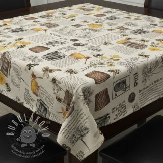 Dekorační látka Linenlook Bee Honey Recipe digital print