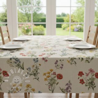 Dekorační látka Linenlook Delicate Floral Field digital print