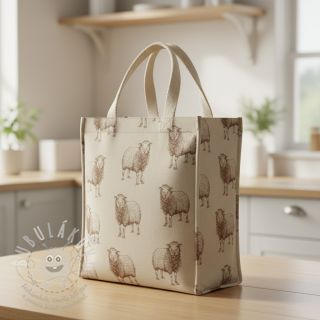 Dekorační látka Linenlook Pen Drawing Sheep digital print