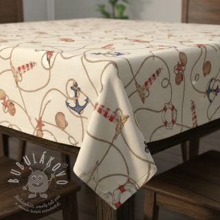 Dekorační látka Linenlook Maritime Rope Mix digital print