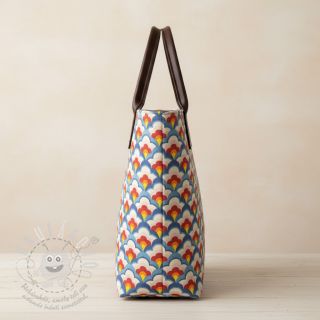 Dekorační látka Linenlook Graphic Flower Scale digital print