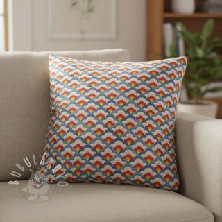 Dekorační látka Linenlook Graphic Flower Scale digital print