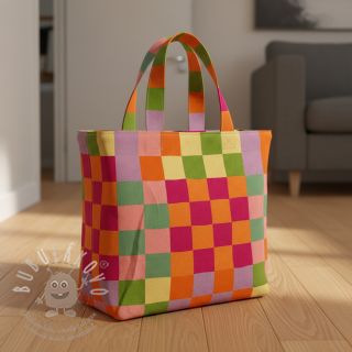 Dekorační látka Joyful Block Patch digital print