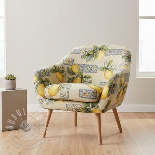 Dekorační látka GOBELIN premium Citrus Lemon Azulejos