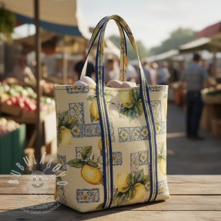 Dekorační látka GOBELIN premium Citrus Lemon Azulejos