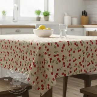 Dekorační látka Linenlook premium Cherry Happy Joy