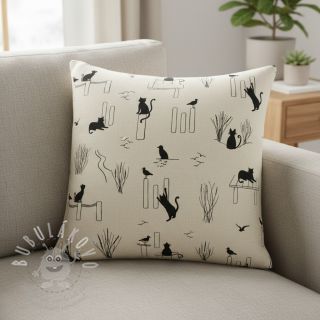 Dekorační látka Linenlook premium Cat Sea Life