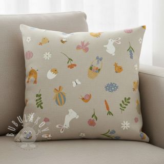 Dekorační látka Linenlook premium Easter Doodle Icon