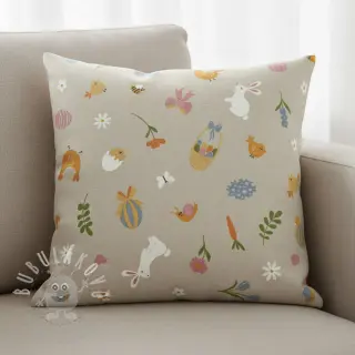 Dekorační látka Linenlook premium Easter Doodle Icon