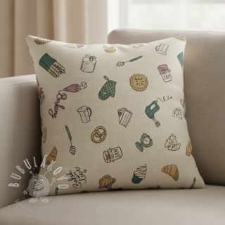 Dekorační látka Linenlook premium Bake Off Doodle