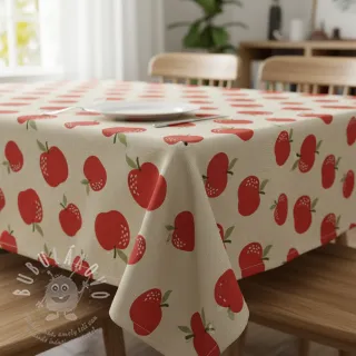Dekorační látka Linenlook premium Apple Happy Joy