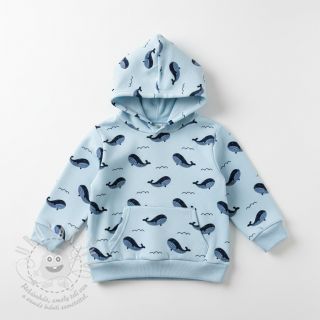 Teplákovina počesaná JOGGING Whales blue