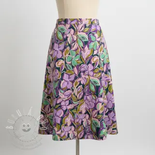 Bavlněná látka VISCOSE Flowers cobalt
