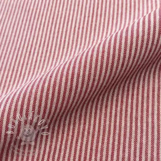 Dekorační látka DOBBY Colored stripe cherry