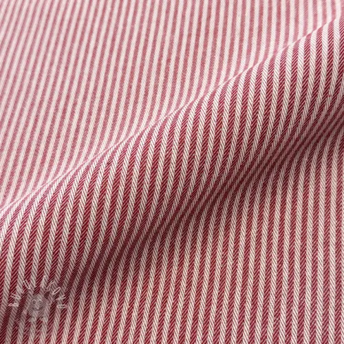 Dekorační látka DOBBY Colored stripe cherry