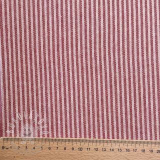 Dekorační látka DOBBY Colored stripe cherry