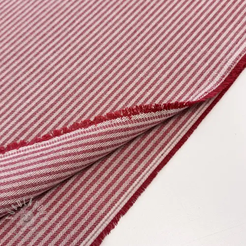 Dekorační látka DOBBY Colored stripe cherry