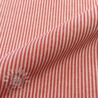 Dekorační látka DOBBY Colored stripe poppy red