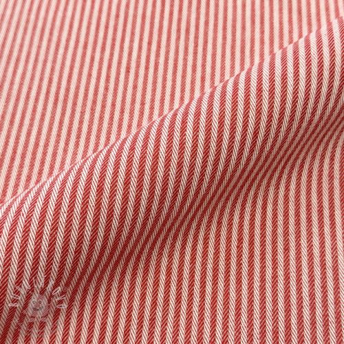 Dekorační látka DOBBY Colored stripe poppy red