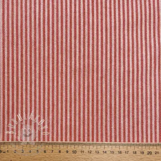 Dekorační látka DOBBY Colored stripe poppy red