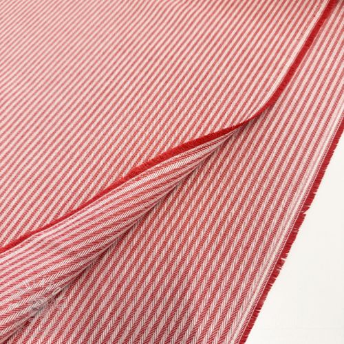 Dekorační látka DOBBY Colored stripe poppy red