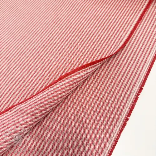 Dekorační látka DOBBY Colored stripe poppy red