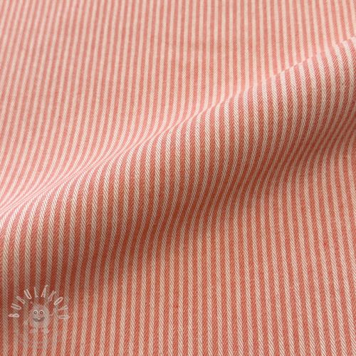 Dekorační látka DOBBY Colored stripe coral