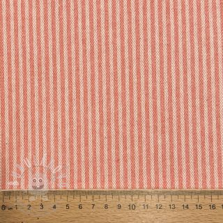 Dekorační látka DOBBY Colored stripe coral