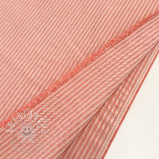 Dekorační látka DOBBY Colored stripe coral