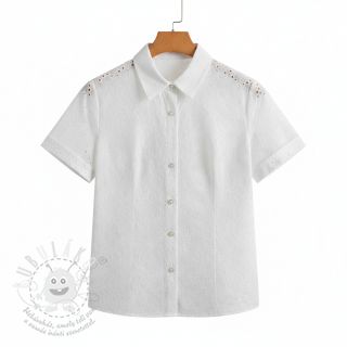 Bavlněná látka EMBROIDERY 2 side Camelia