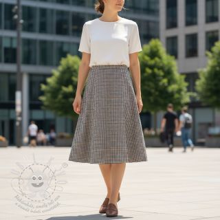 Bavlněná látka YARN DYED BRUSHED Check Mike ecru