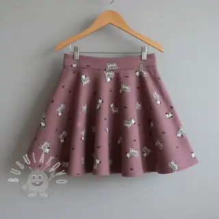 Bavlněná látka FLANNEL Zebras mauve