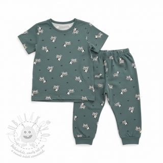 Bavlněná látka FLANNEL Zebras green