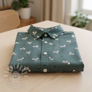 Bavlněná látka FLANNEL Zebras green