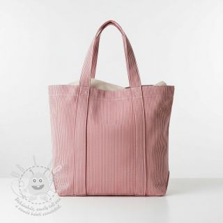 Dekorační látka DOBBY Colored stripe cherry