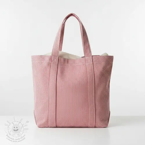 Dekorační látka DOBBY Colored stripe cherry