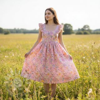 Bavlněná látka VOILE Small hayppy flowers digital print