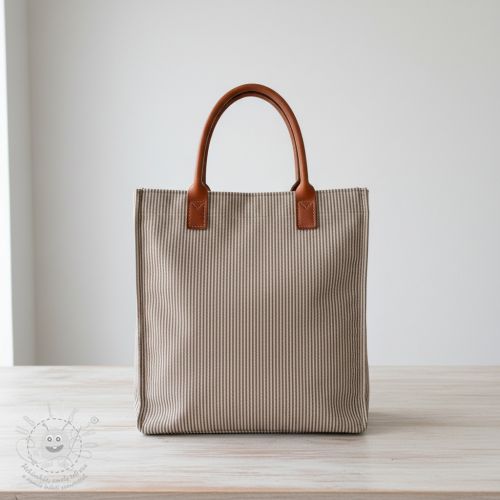 Dekorační látka DOBBY Colored stripe coffee