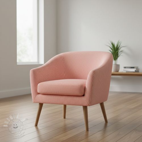 Dekorační látka DOBBY Colored stripe coral