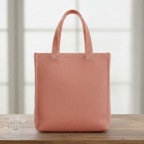 Dekorační látka DOBBY Colored stripe coral