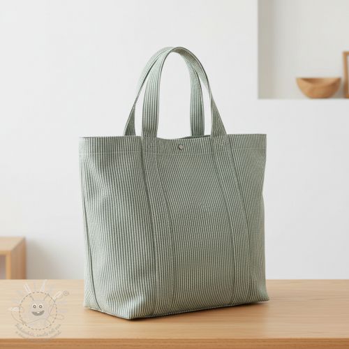 Dekorační látka DOBBY Colored stripe bottle green