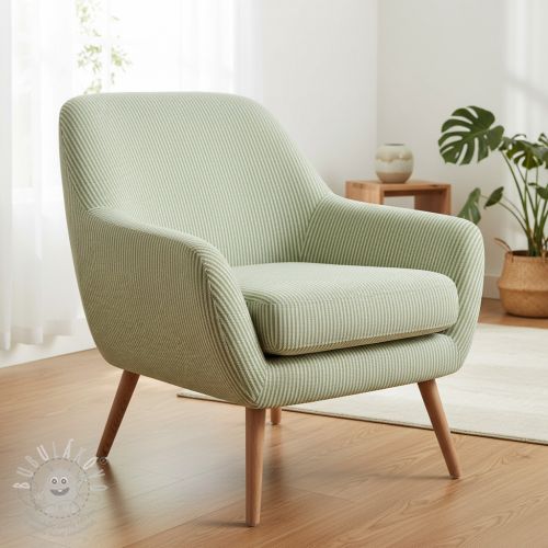 Dekorační látka DOBBY Colored stripe light green