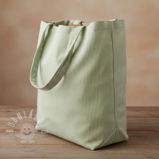 Dekorační látka DOBBY Colored stripe light green