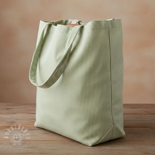 Dekorační látka DOBBY Colored stripe light green