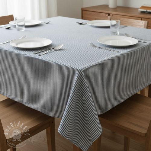 Dekorační látka DOBBY Colored stripe blue