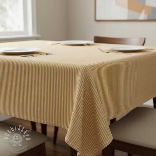 Dekorační látka DOBBY Colored stripe ochre