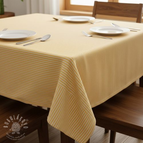 Dekorační látka DOBBY Colored stripe warm yellow