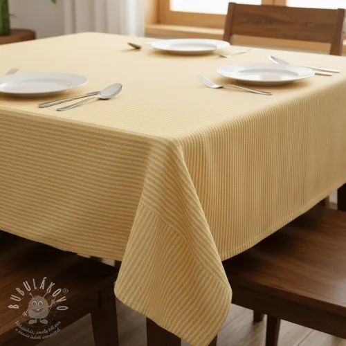 Dekorační látka DOBBY Colored stripe warm yellow